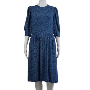 Vintage Karin Stevens Cottagecore Rayon Midi Dress Size 8